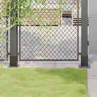 Berkfield Home Post Bases Square 4 pcs Anthracite 91x91 mm Powder-coated Steel in Black