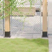 Berkfield Home Post Bases Square 4 pcs Anthracite 121x121 mm Powder-coated Steel in Charcoal