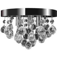 Berkfield Home Pendant Ceiling Lamp Crystal Design Chandelier Chrome in Silver