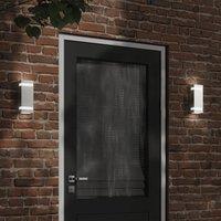 Berkfield Home Outdoor Wall Lights 2pcs Silver Stainless Steel