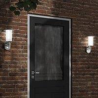 Berkfield Home Outdoor Wall Light with Sensor Silver Stainless Steel