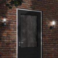 Berkfield Home Outdoor Wall Light with Sensor Black Stainless Steel