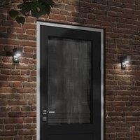 Berkfield Home Outdoor Wall Light with Sensor Black Die-cast Aluminium