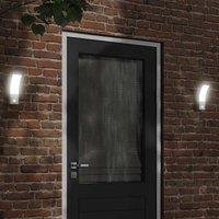 Berkfield Home Outdoor LED Wall Light with Sensor White Die-cast Aluminium