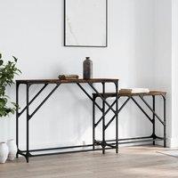 Berkfield Home Nesting Console Tables 2 pcs Smoked Oak Engineered Wood in Brown