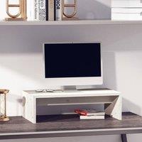 Berkfield Home Monitor Stand White 50x27x15 cm Solid Wood Pine | Size: 50 x 27 x 15 cm