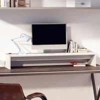 Berkfield Home Monitor Stand White 100x27x15 cm Solid Wood Pine | Size: 100 x 27 x 15 cm