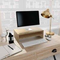 Berkfield Home Monitor Stand Sonoma Oak 42x24x13 cm Engineered Wood in Light Oak | Size: 42 x 24 x 13 cm