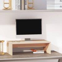 Berkfield Home Monitor Stand 50x27x15 cm Solid Wood Pine in Light Tan | Size: 50 x 27 x 15 cm