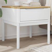 Berkfield Home Lamp Table FLORO White 55x55x54 cm Solid Wood Pine | Size: 55 x 55 x 54 cm