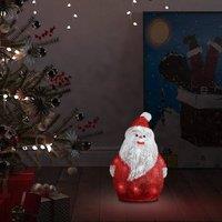 Berkfield Home LED Christmas Acrylic Santa Figure Indoor & Outdoor 28cm in Red