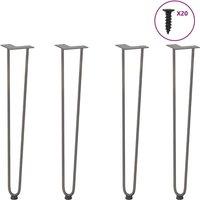 Berkfield Home Hairpin Table Legs 4 pcs Natural Steel 72 cm Solid Steel in Grey