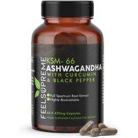 Feel Supreme KSM66 Ashwagandha with Curcumin 60 Caps in Black