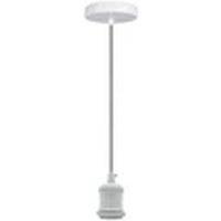 Havendro White - Round Cable Pendant Lamp Holder: Industrial Vintage Ceiling Rose E27
