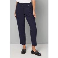 Wallis Women's Petite Navy Smart Tapered Leg Trousers | Size: 18