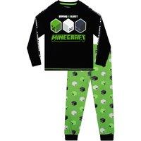 Minecraft Boy's Gaming Long Sleeve Pyjamas in Black | Size: 11-12 Years