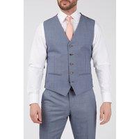 Scott Men's Plain Sharkskin Waistcoat in Blue | Size: 48R
