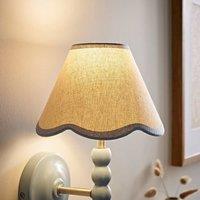 ValueLights Florie Natural Linen Tapered Scalloped Pastel Trim Mini Lamp Shade in Baby Blue