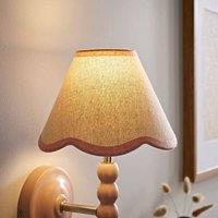 ValueLights Florie Natural Linen Tapered Scalloped Pastel Trim Mini Lamp Shade in Baby Pink
