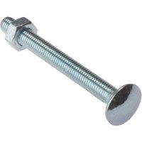 Forgefix Carriage Bolt & Nut Zp M8 X 40Mm Bag 10 in Silver