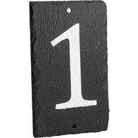 Nicola Spring Slate House Sign - 9 x 14.5cm - Number 1 in Grey | Size: 9 x 14.5 cm