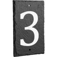 Nicola Spring Slate House Sign - 9 x 14.5cm - Number 3 in Grey | Size: 9 x 14.5 cm