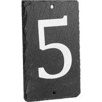 Nicola Spring Slate House Sign - 9 x 14.5cm - Number 5 in Grey | Size: 9 x 14.5 cm