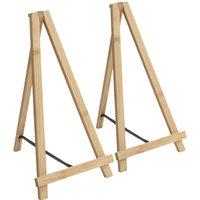 Argon Tableware Wooden Table Easels - 20cm - Pack of 3 in Beige