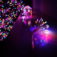 Samuel Alexander 200 LED 10 Starburst Premier Christmas Multi Function Battery Timer Lights in Rainbow