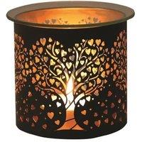 Aroma Home Multi Functional Tealight Wax Melt Burner 10.5cm - Heart Tree in Black