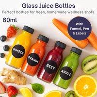 volila Glass Juice Bottles for Heath Shots, Juice On-The-Go in Clear | Size: 12 Pack