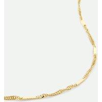The Fine Collective Women's 9ct Yellow Gold Singapore Bar Chain Necklace 18 inch | Size: 18 inches