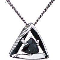 Ojewellery Women's Sapphire Pendant Trillion in Blue | Size: 18 inches