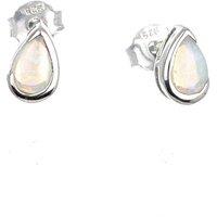 Ojewellery Women's Opal Earrings Studs Pear in White