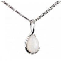 Ojewellery Women's Opal Pendant Pear in White