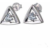 Ojewellery Women's Aquamarine Triangle Trillion Earrings in Blue