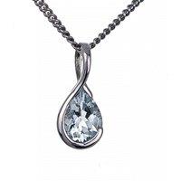 Ojewellery Women's Aquamarine Infinity Loop Necklace in Blue | Size: 18 inches