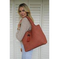 Luella Grey Women's 'Saskia' Tuscan Blush Large Woven Tote in Rose