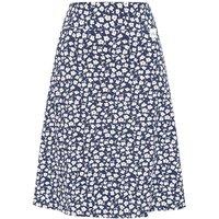 Lazy Jacks Women's Buttercups Jersey Midi Skirt in Blue | Size: 10