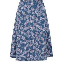 Lazy Jacks Women's Wildflower Jersey Midi Skirt in Blue | Size: 20