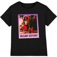 Moana Girl's And Simea Ocean Sisters T-Shirt Black | Size: 9-10 Years