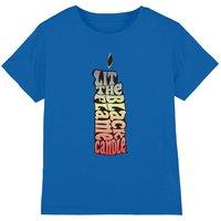 Disney Hocus Pocus Lit The Black Flame Candle kids t-shirt in Royal | Size: 5-6 Years