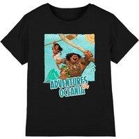 Moana Girl's Maui Aventures In Oceania T-Shirt Black | Size: 12-13 Years