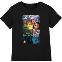 Encanto Girl's Movie Poster T-Shirt Black | Size: 7-8 Years