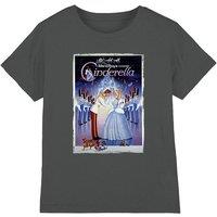 Cinderella Girl's Poster T-Shirt Charcoal | Size: 3-4 Years