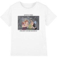 Cinderella Girl's Even The Best Sisters With Anastasia & Drizella T-Shirt White | Size: 7-8 Years
