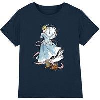 Disney Cinderella Clock Strikes Twelve With Jaq & Gus kids t-shirt in Navy | Size: 12-13 Years