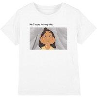 Disney Girl's Mulan Diet Fail Meme T-Shirt White | Size: 12-13 Years