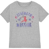 Disney Girl's Mulan Strength Of A Warrior T-Shirt Light Grey | Size: 7-8 Years