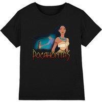 Disney Girl's Pocahontas John Smith Canoe T-Shirt Black | Size: 3-4 Years